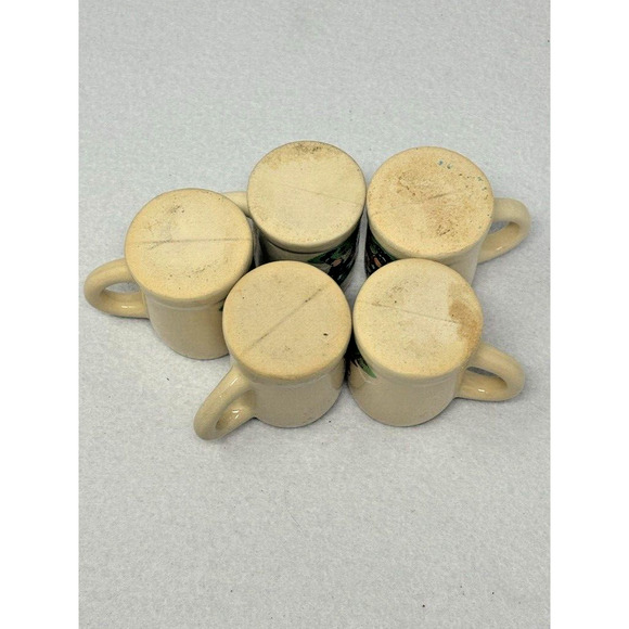 Vintage Miniature German Stein Ceramic/Stoneware Mugs Set of 5 - 2" Tall Tiny - Picture 9 of 9